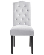 Set of 2 Dining Chairs BOLORA Fabric Grey — angled product view