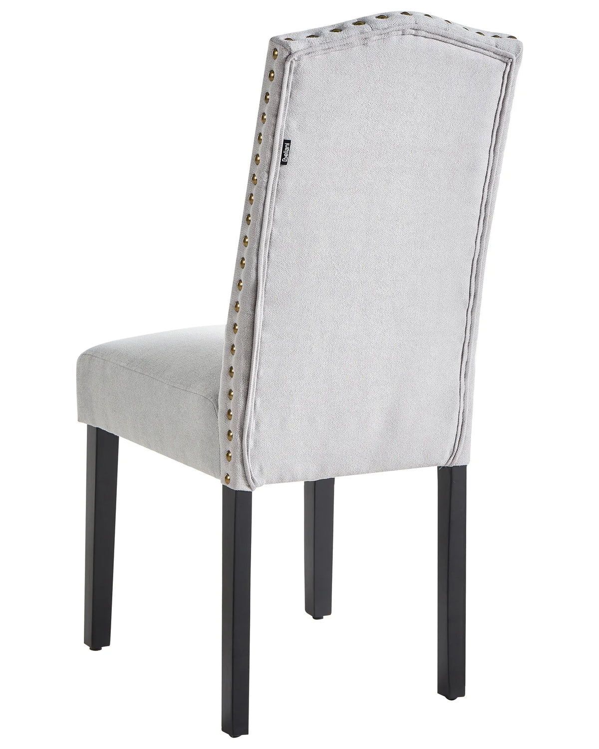Set of 2 Dining Chairs BOLORA Fabric Grey — front product view
