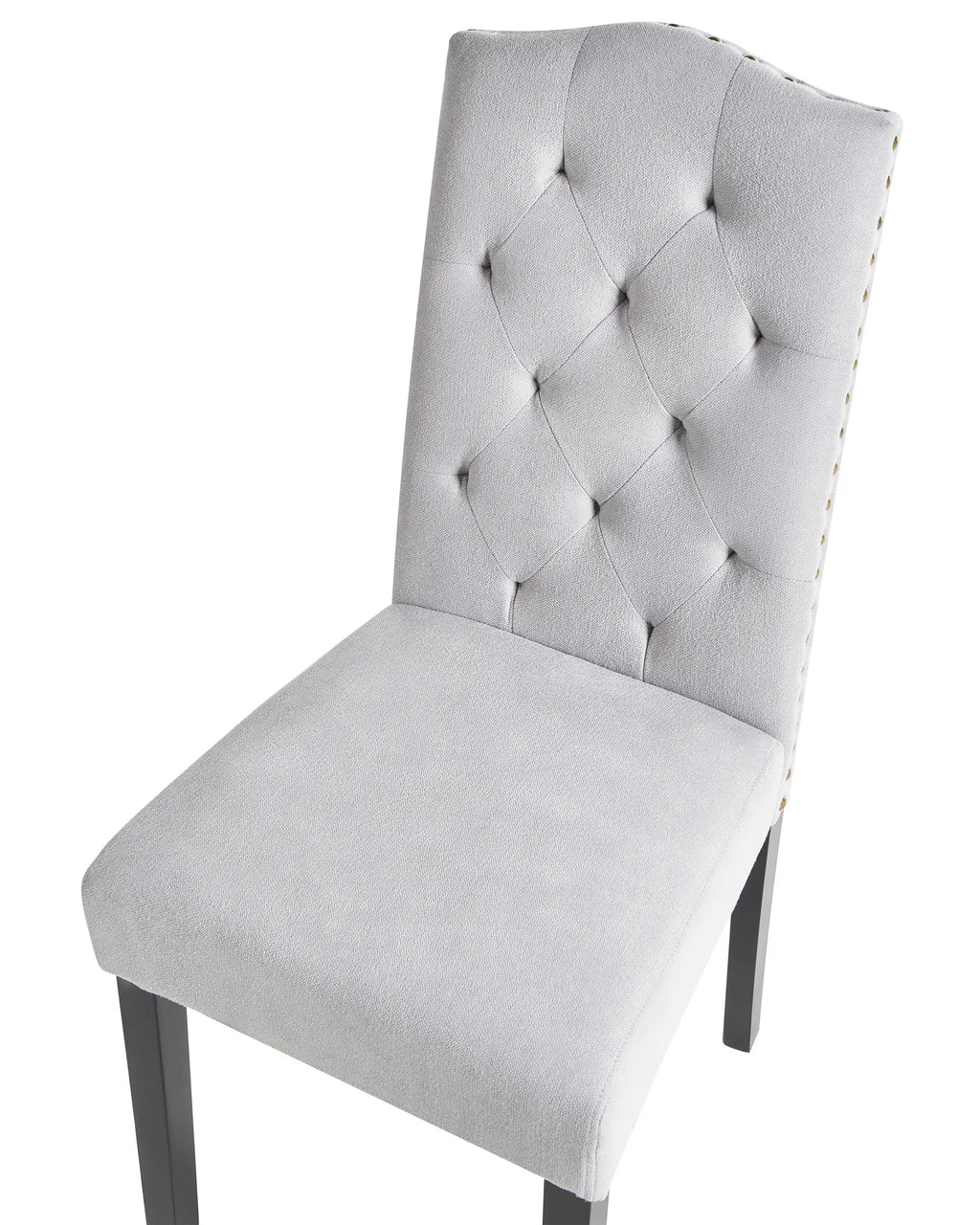 Set of 2 Dining Chairs BOLORA Fabric Grey — side product view