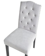 Set of 2 Dining Chairs BOLORA Fabric Grey — side product view