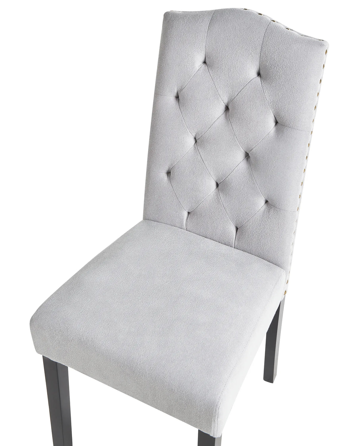 Set of 2 Dining Chairs BOLORA Fabric Grey — side product view