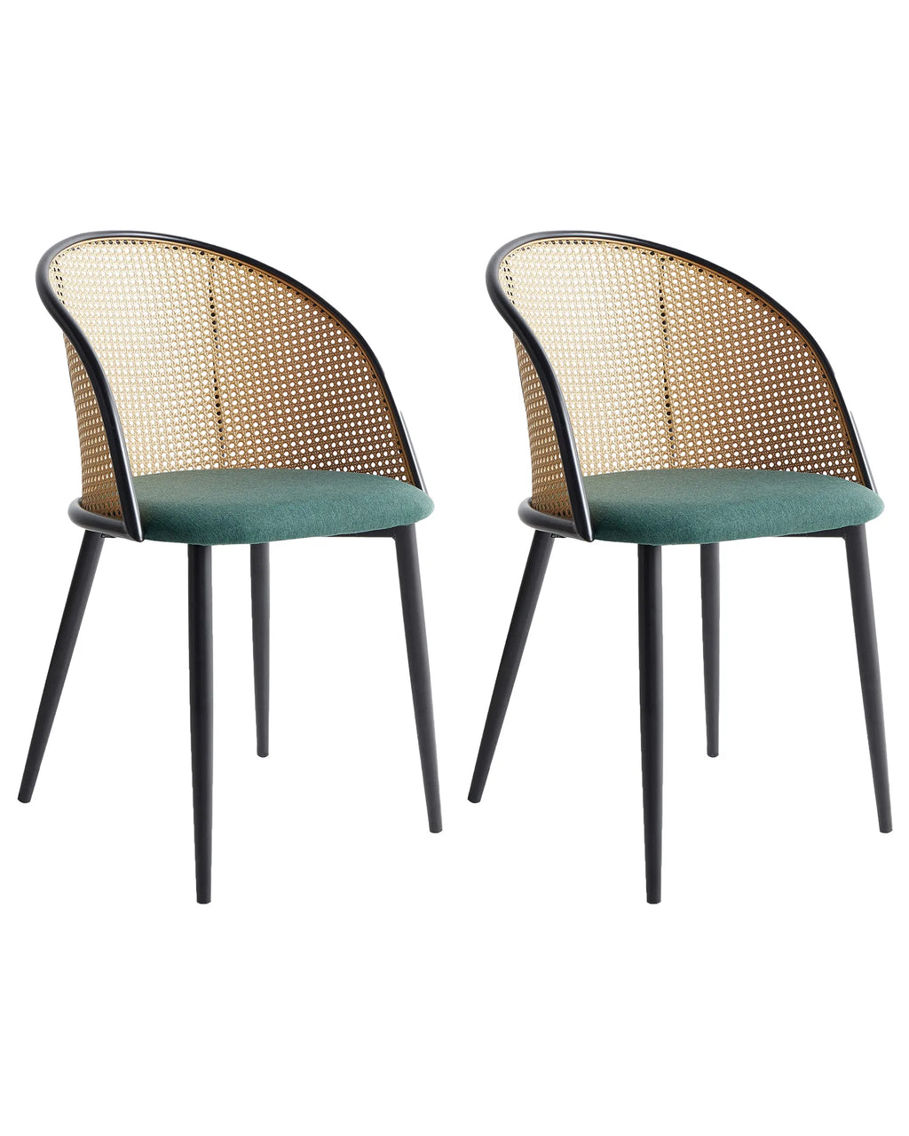 Set of 2 Dining Chairs CORNELL Metal Green