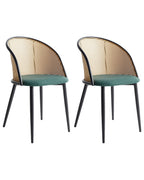 Set of 2 Dining Chairs CORNELL Metal Green