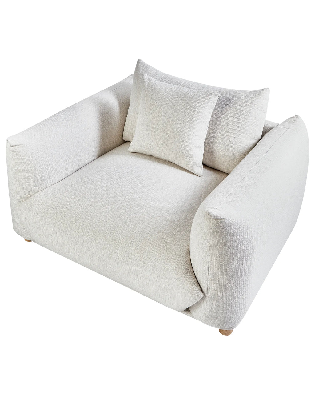Armchair COMO Fabric Off-White – alternate side view