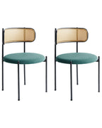 Set of 2 Dining Chairs ANDOVER Metal Green