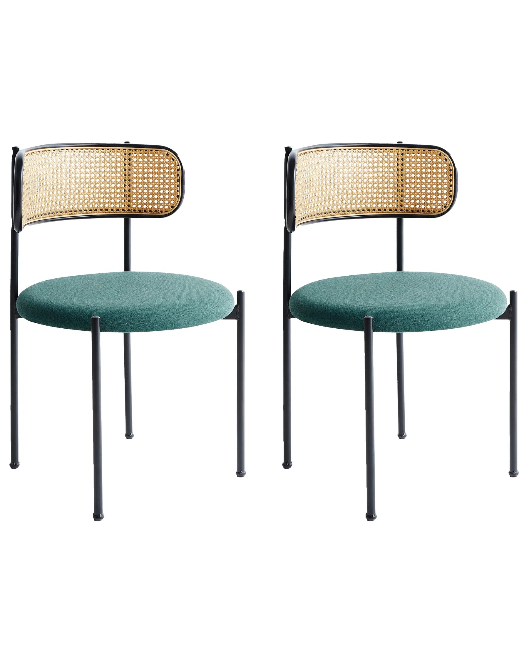 Set of 2 Dining Chairs ANDOVER Metal Green