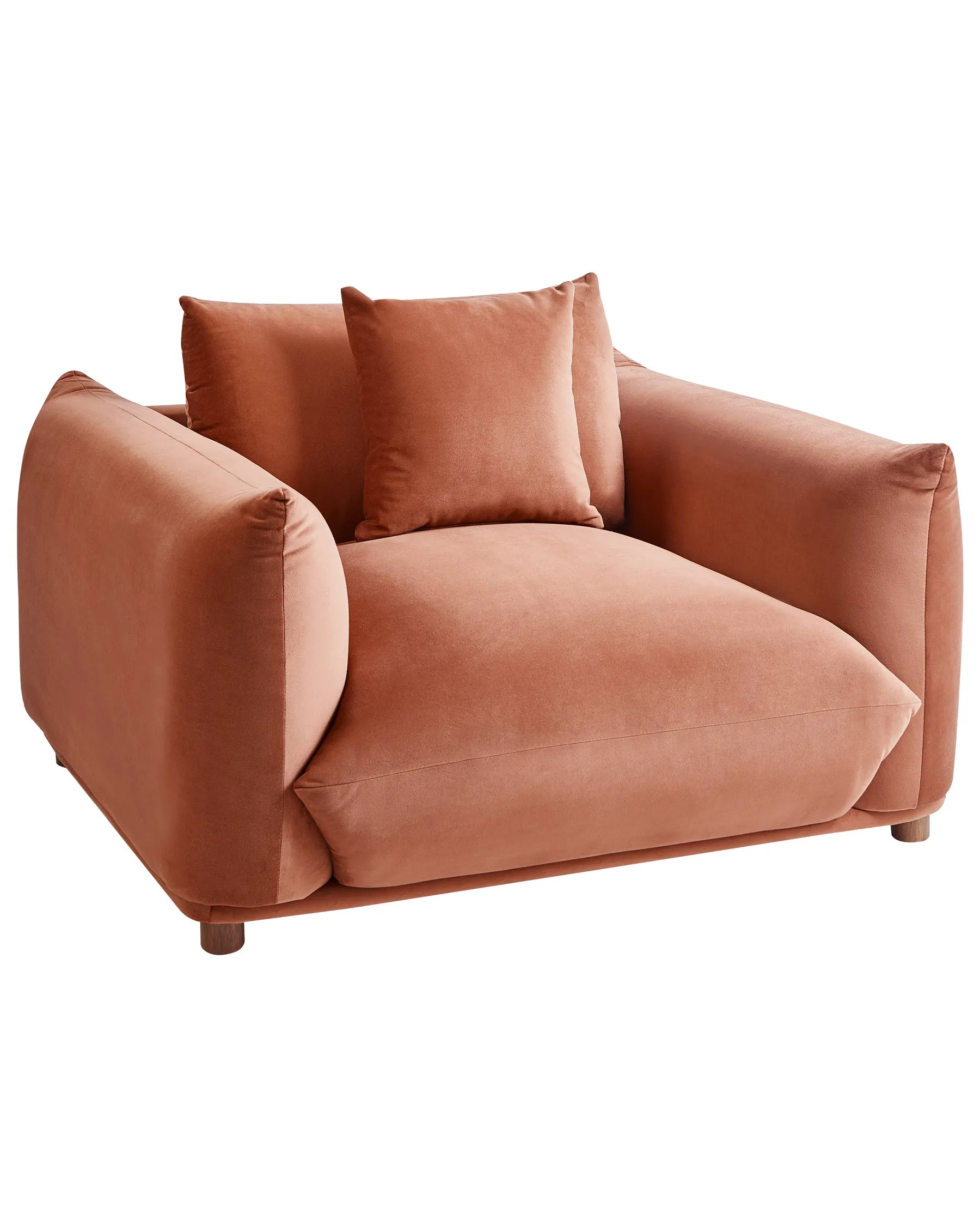 Armchair LUVOS Velvet Golden Brown