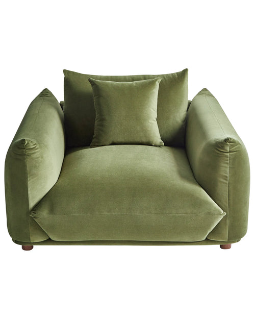 Armchair COMO Velvet Green – angled product view