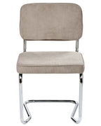 Set of 2 Dining Chairs IRWIN Corduroy Taupe