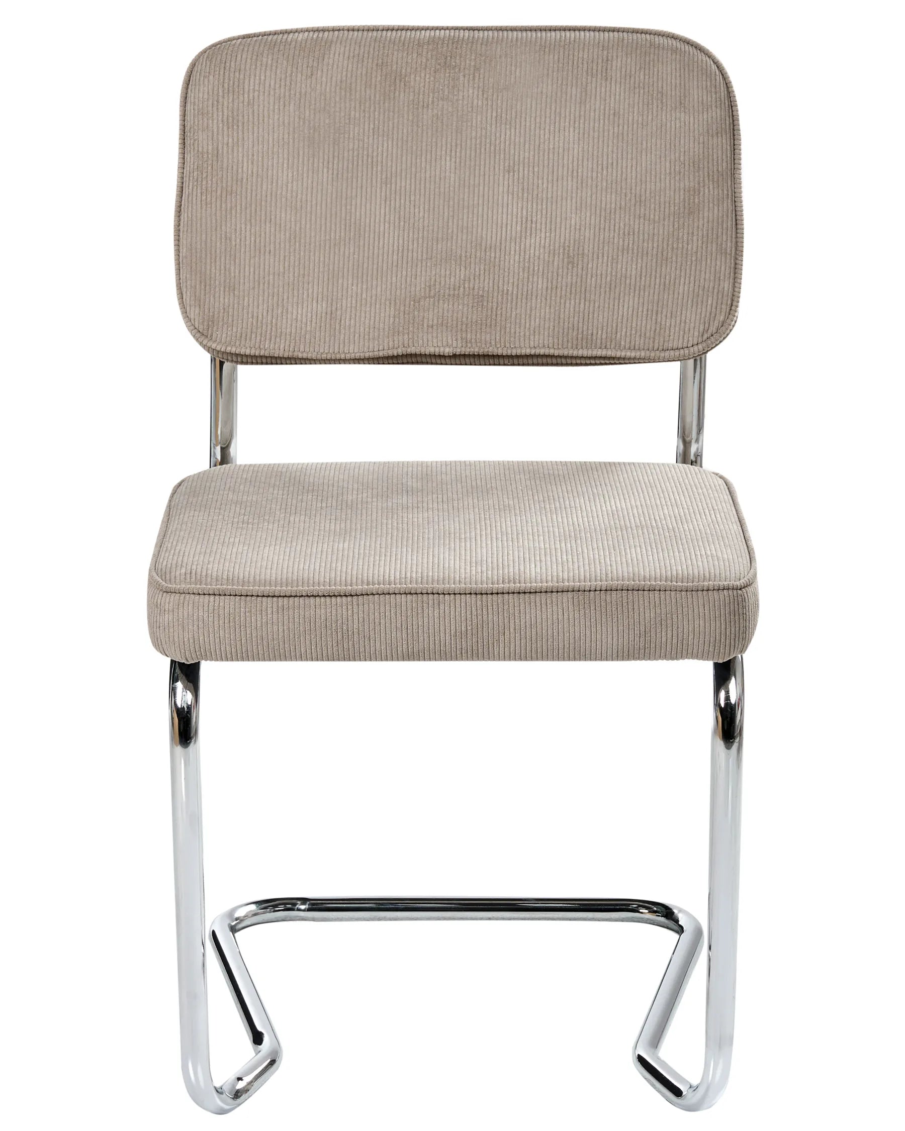 Set of 2 Dining Chairs IRWIN Corduroy Taupe