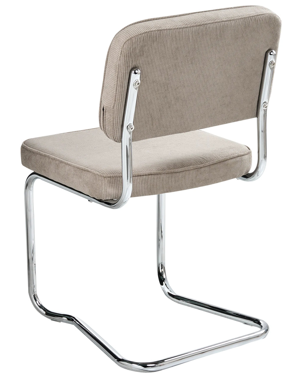 Set of 2 Dining Chairs IRWIN Corduroy Taupe