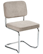 Set of 2 Dining Chairs IRWIN Corduroy Taupe