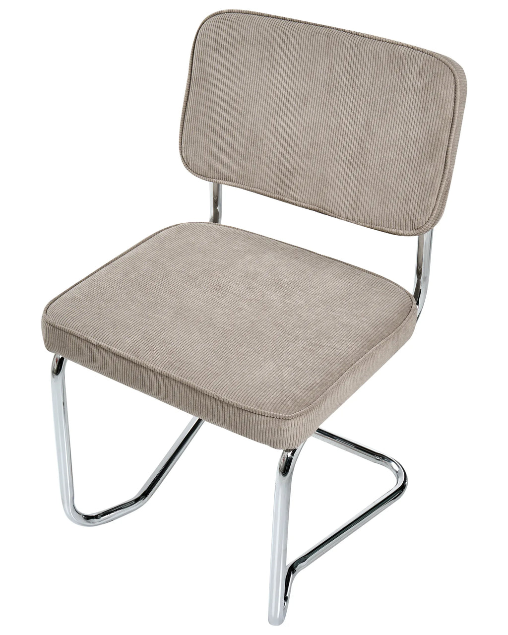 Set of 2 Dining Chairs IRWIN Corduroy Taupe