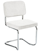 Set of 2 Dining Chairs IRWIN Corduroy Off-White