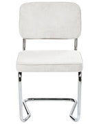 Set of 2 Dining Chairs IRWIN Corduroy Off-White