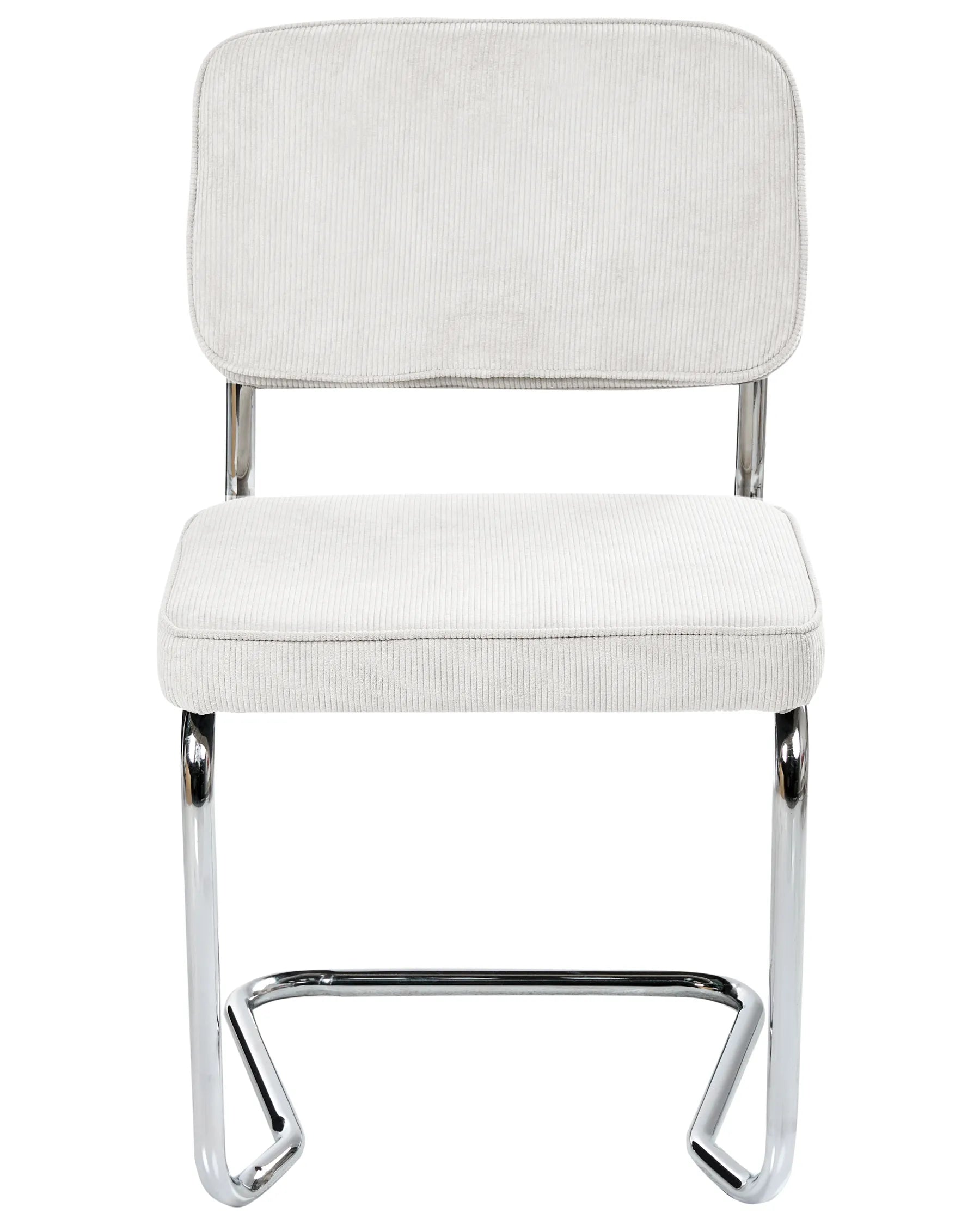 Set of 2 Dining Chairs IRWIN Corduroy Off-White