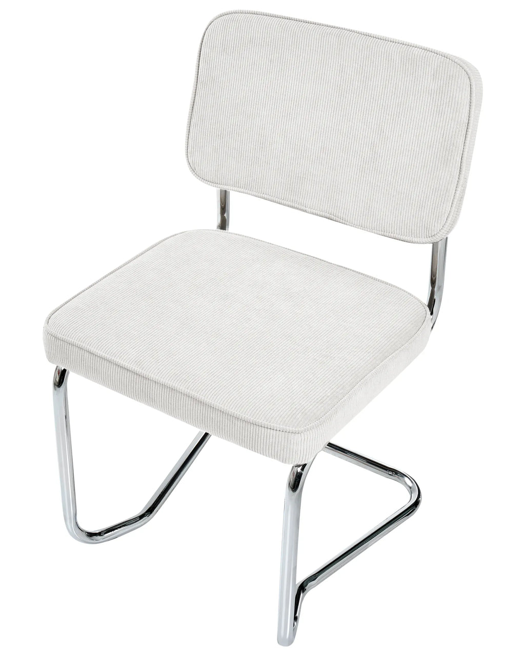 Set of 2 Dining Chairs IRWIN Corduroy Off-White