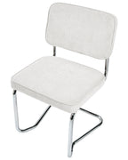 Set of 2 Dining Chairs IRWIN Corduroy Off-White