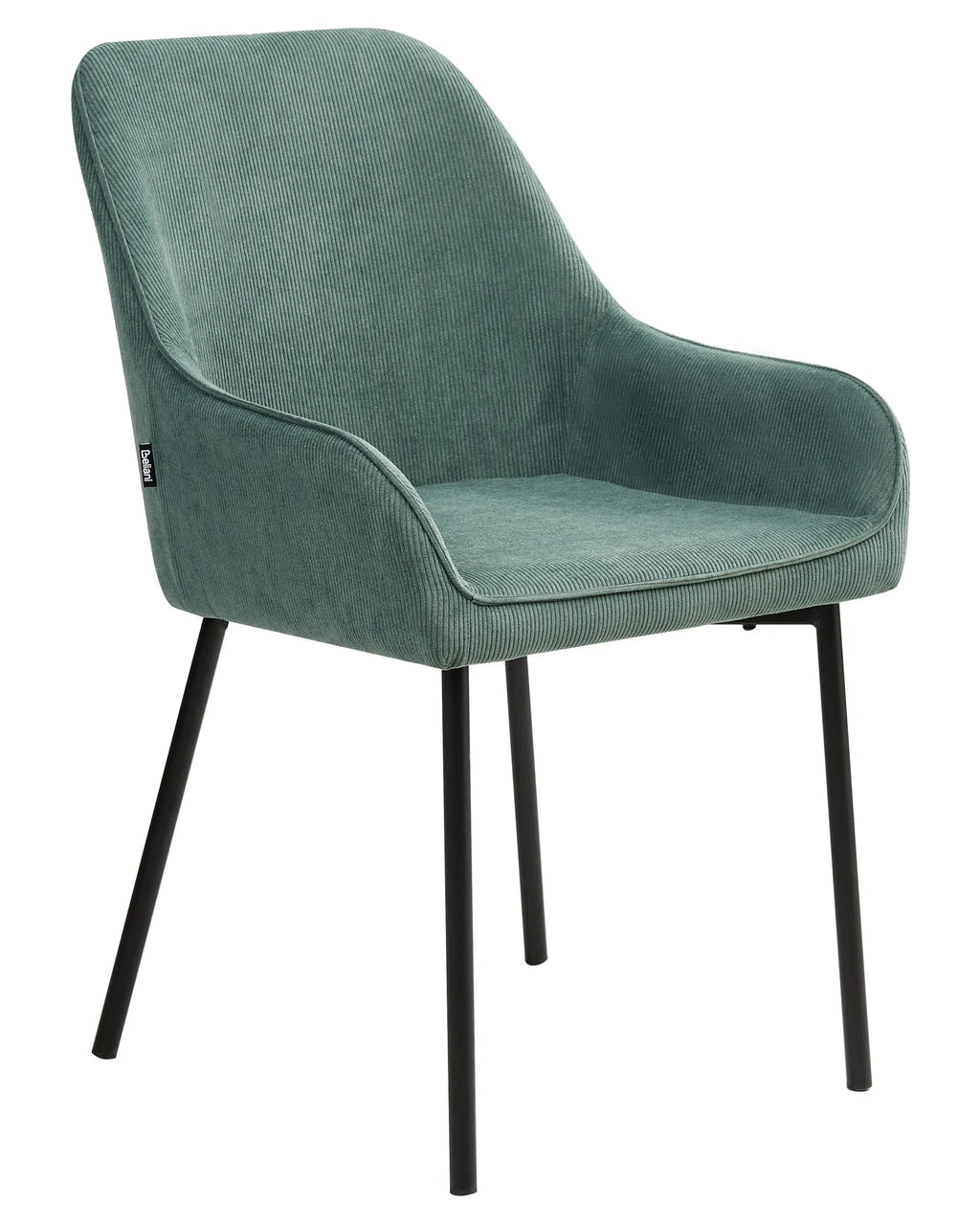 Set of 2 Dining Chairs LOVERNA Corduroy Green