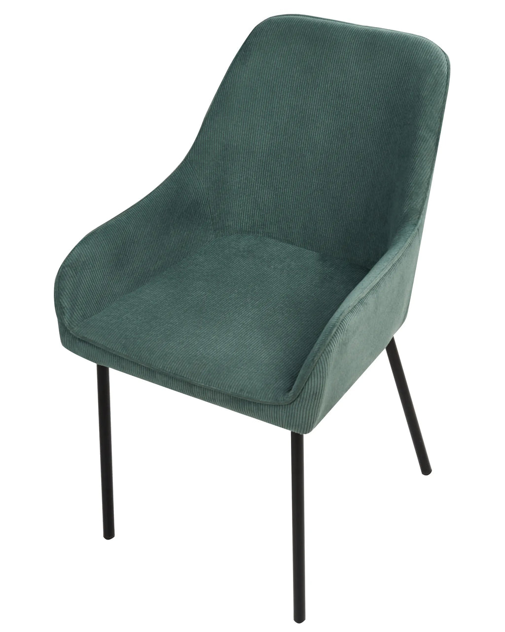 Set of 2 Dining Chairs LOVERNA Corduroy Green