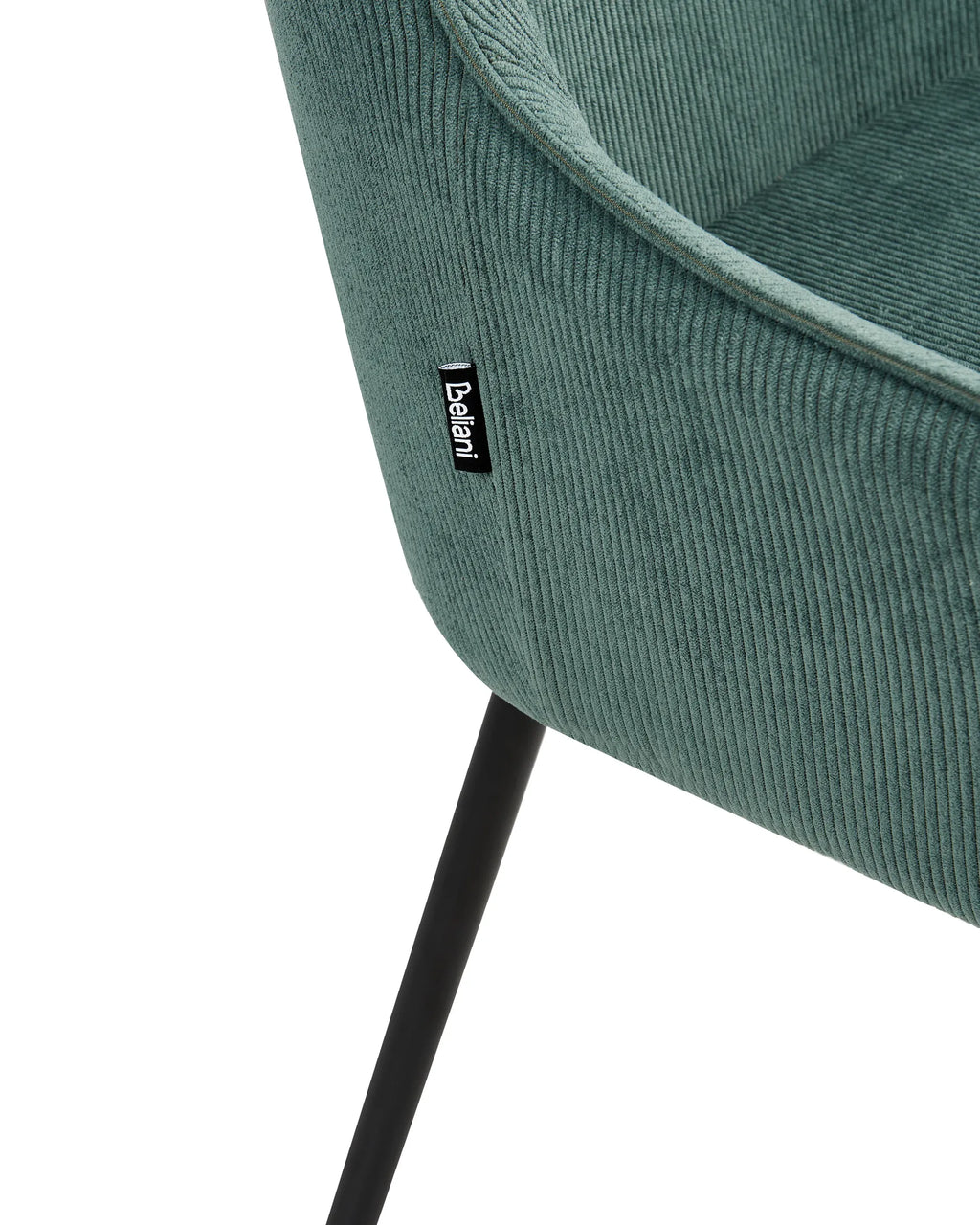 Set of 2 Dining Chairs LOVERNA Corduroy Green