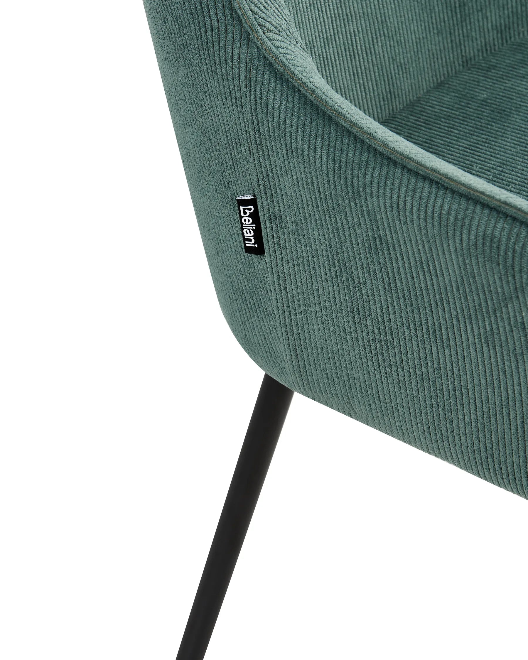 Set of 2 Dining Chairs LOVERNA Corduroy Green