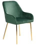 Set of 2 Dining Chairs LOVERNA Velvet Green