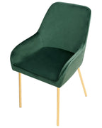 Set of 2 Dining Chairs LOVERNA Velvet Green