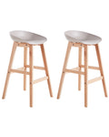 Set of 2 Bar Chairs MICCO Taupe