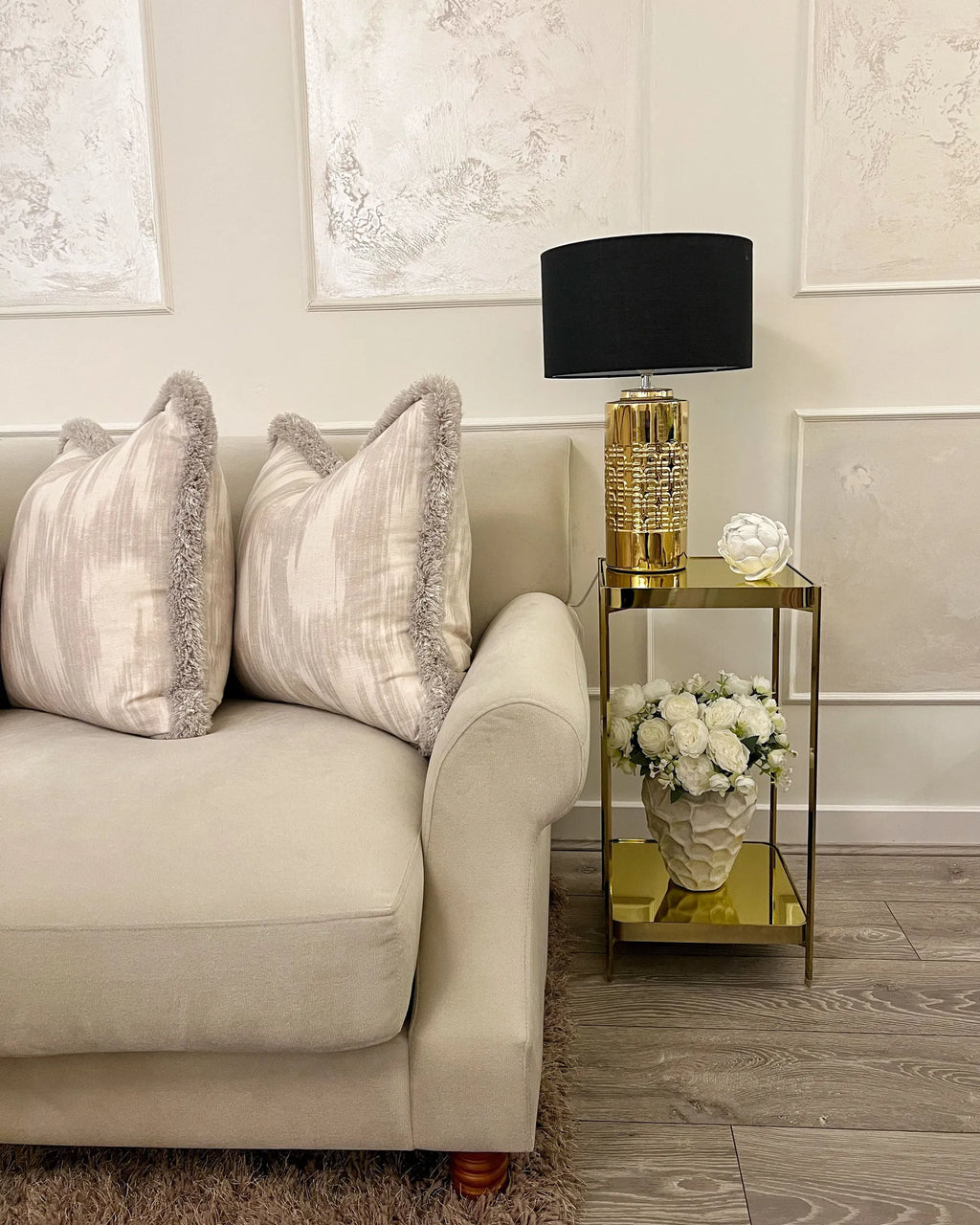 Side Table ALSEA Tempered Glass Gold