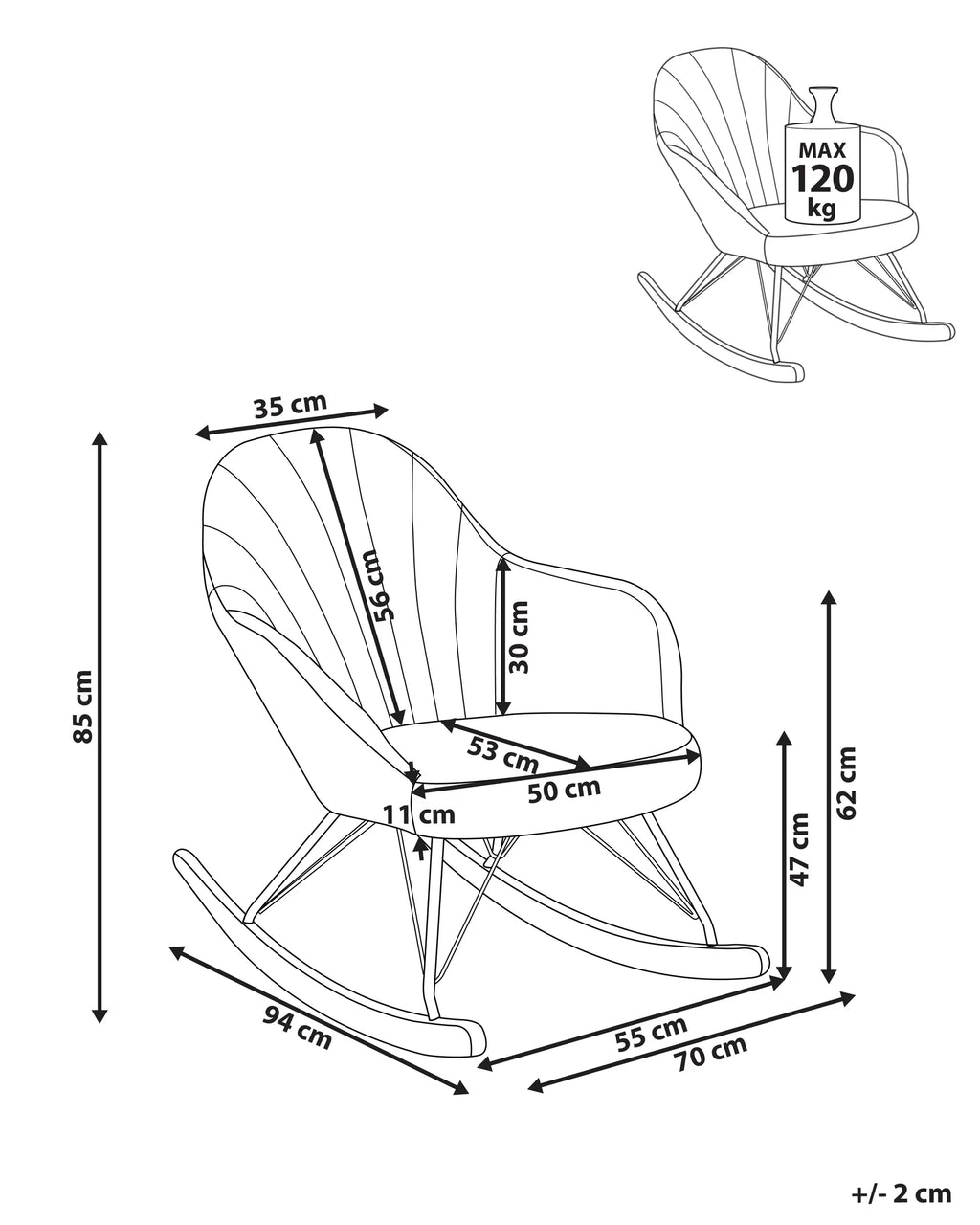 Rocking Chair SKALE Fabric Off-White