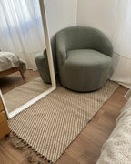 Swivel Armchair DAVIK Boucle Light Green