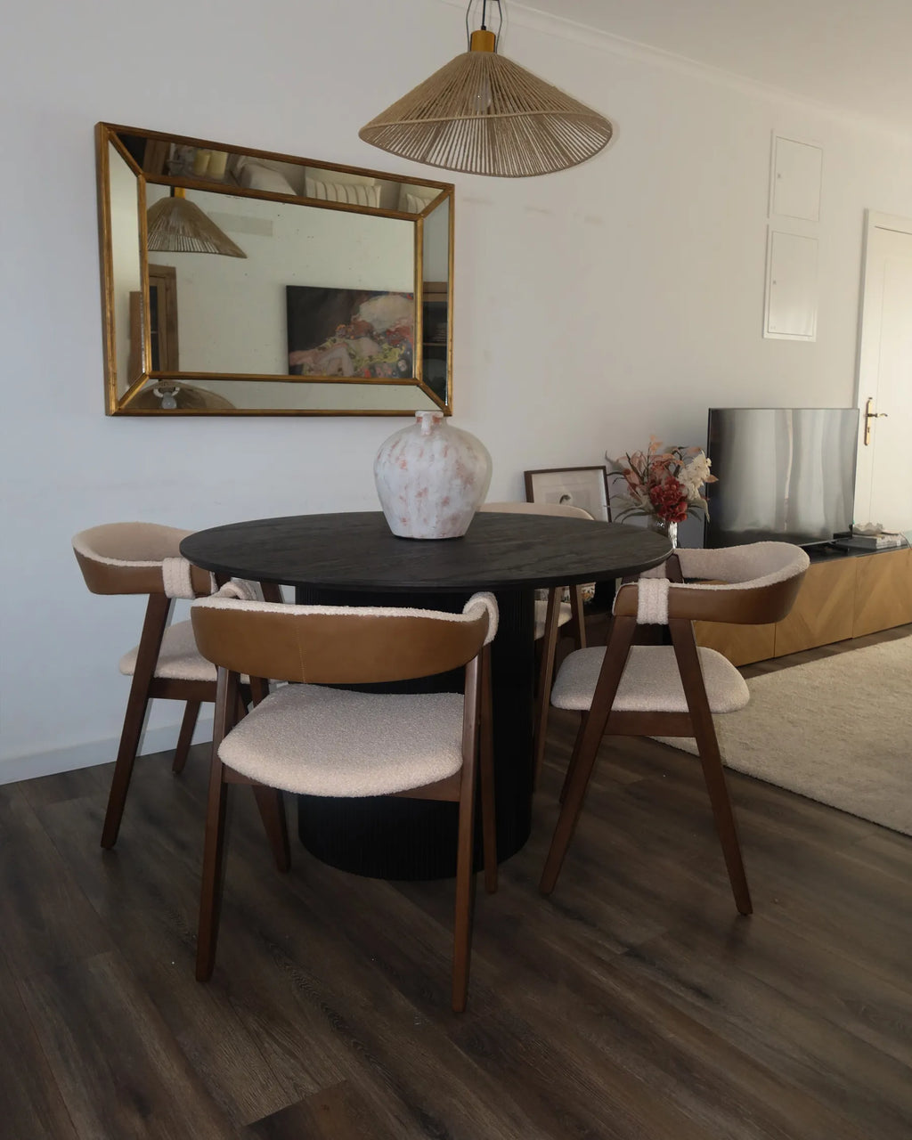 Dining Table SHEHO Black 120 cm 120 cm