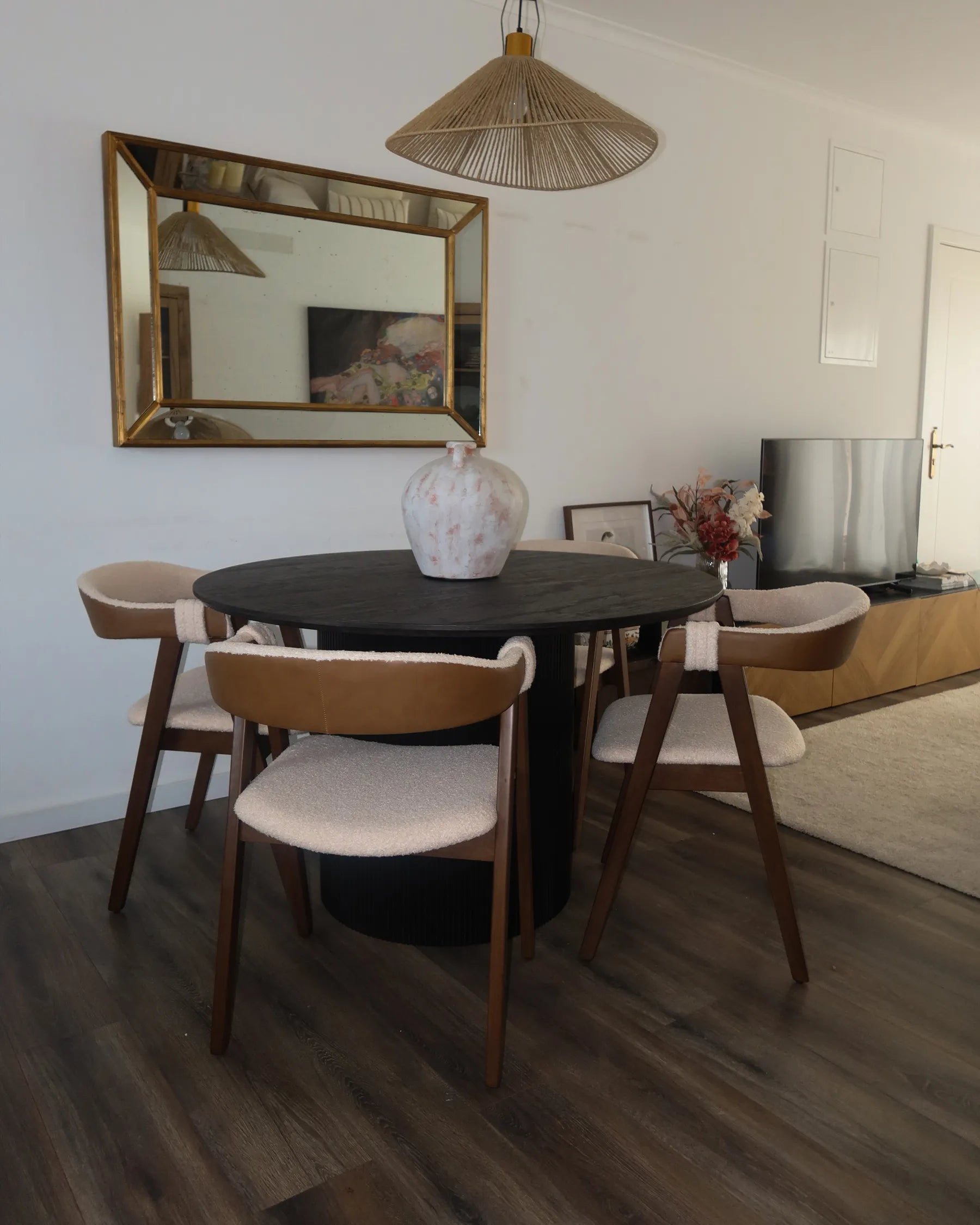 Dining Table SHEHO Black 120 cm 120 cm
