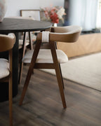 Set of 2 Dining Chairs DAY Boucle Dark Brown/ Beige