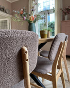Set of 2 Dining Chairs ELAINE Boucle Light Brown/ Taupe
