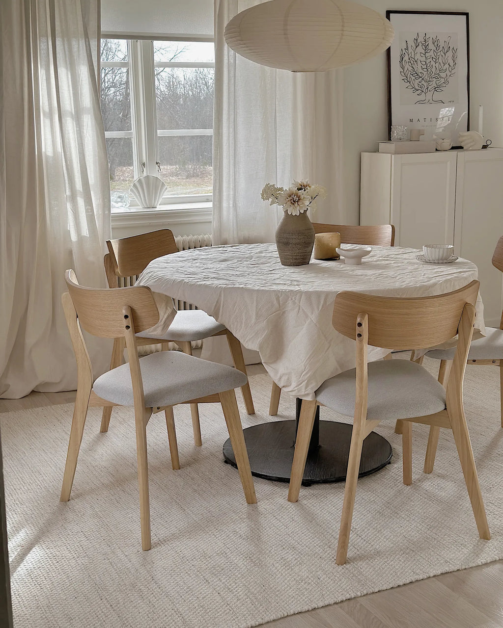 Set of 2 Dining Chairs HOPE Wood Light Brown/ Grey