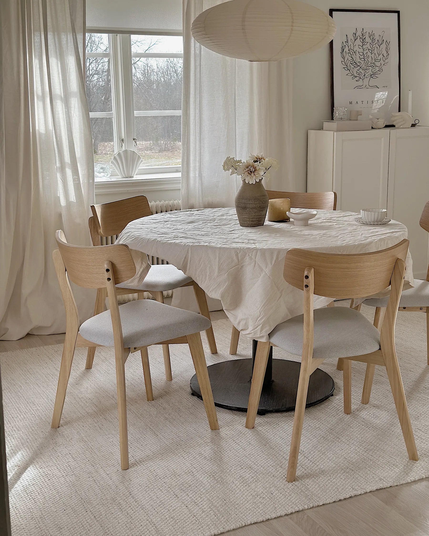 Set of 2 Dining Chairs HOPE Wood Light Brown/ Grey