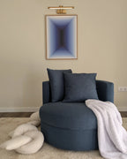 Swivel Armchair DALBY Fabric Dark Blue