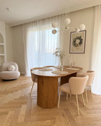 Set of 2 Dining Chairs MINA II Boucle Light Beige