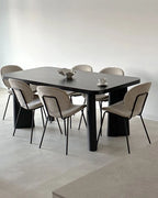 Set of 2 Dining Chairs LUANA Velvet Light Beige