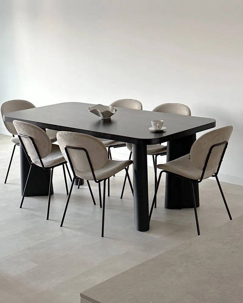 Set of 2 Dining Chairs LUANA Velvet Light Beige