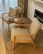 Armchair ESRUM Fabric Light Brown/ Grey