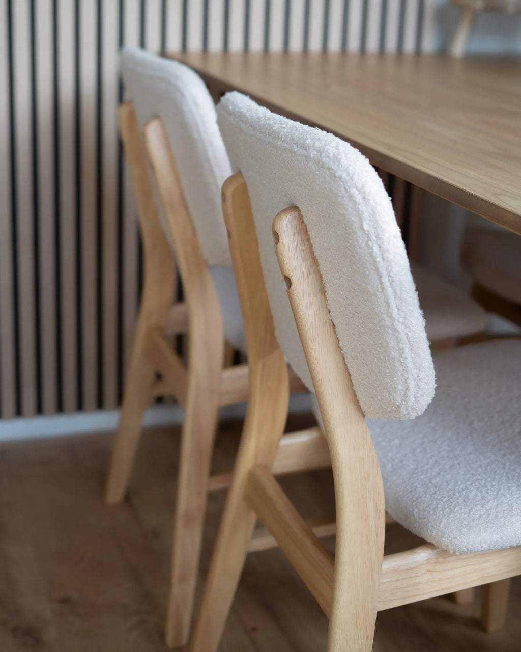 Set of 2 Dining Chairs ELAINE Boucle Light Brown/ Beige