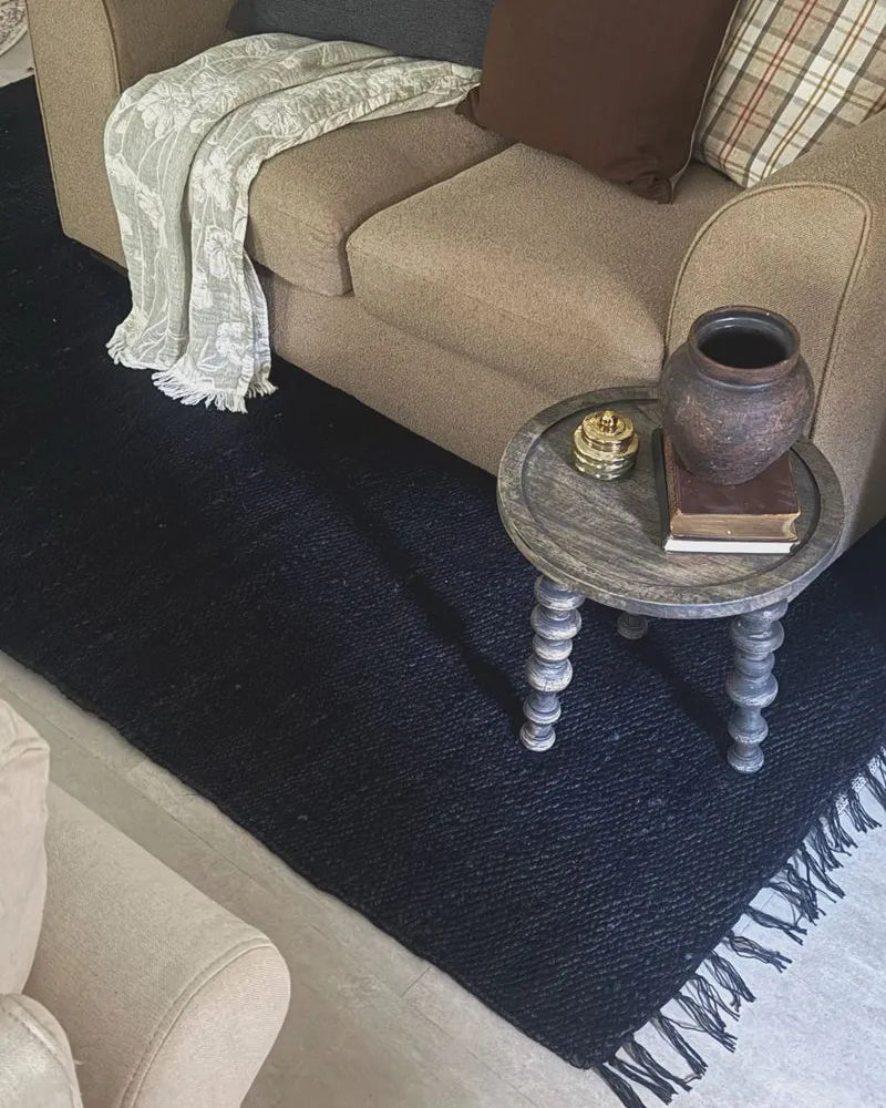 Set of 2 Side Tables VOLA Mango Wood Dark Brown — alternate product view