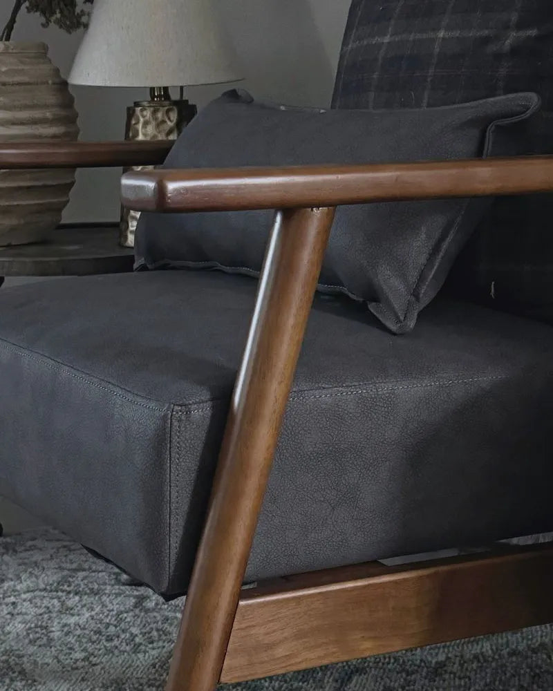 Armchair SKARA Faux Leather Dark Brown