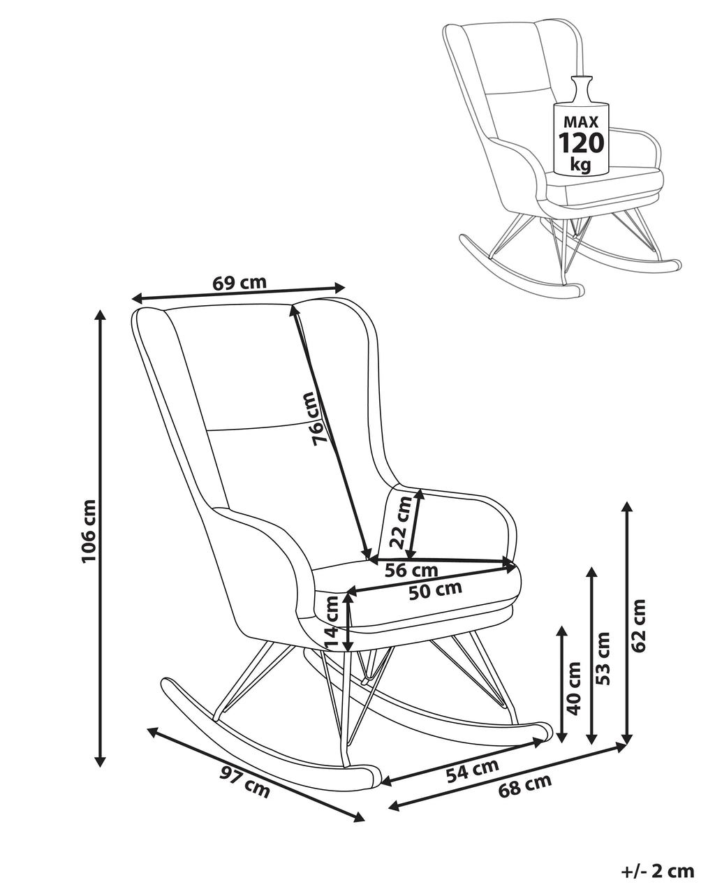 Rocking Chair LUOMA Boucle Beige