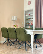 Set of 2 Dining Chairs Swivel SARDOAL Fabric Dark Green