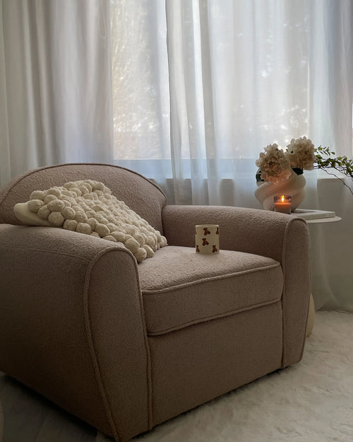 Armchair ELLEDE Boucle Light Brown