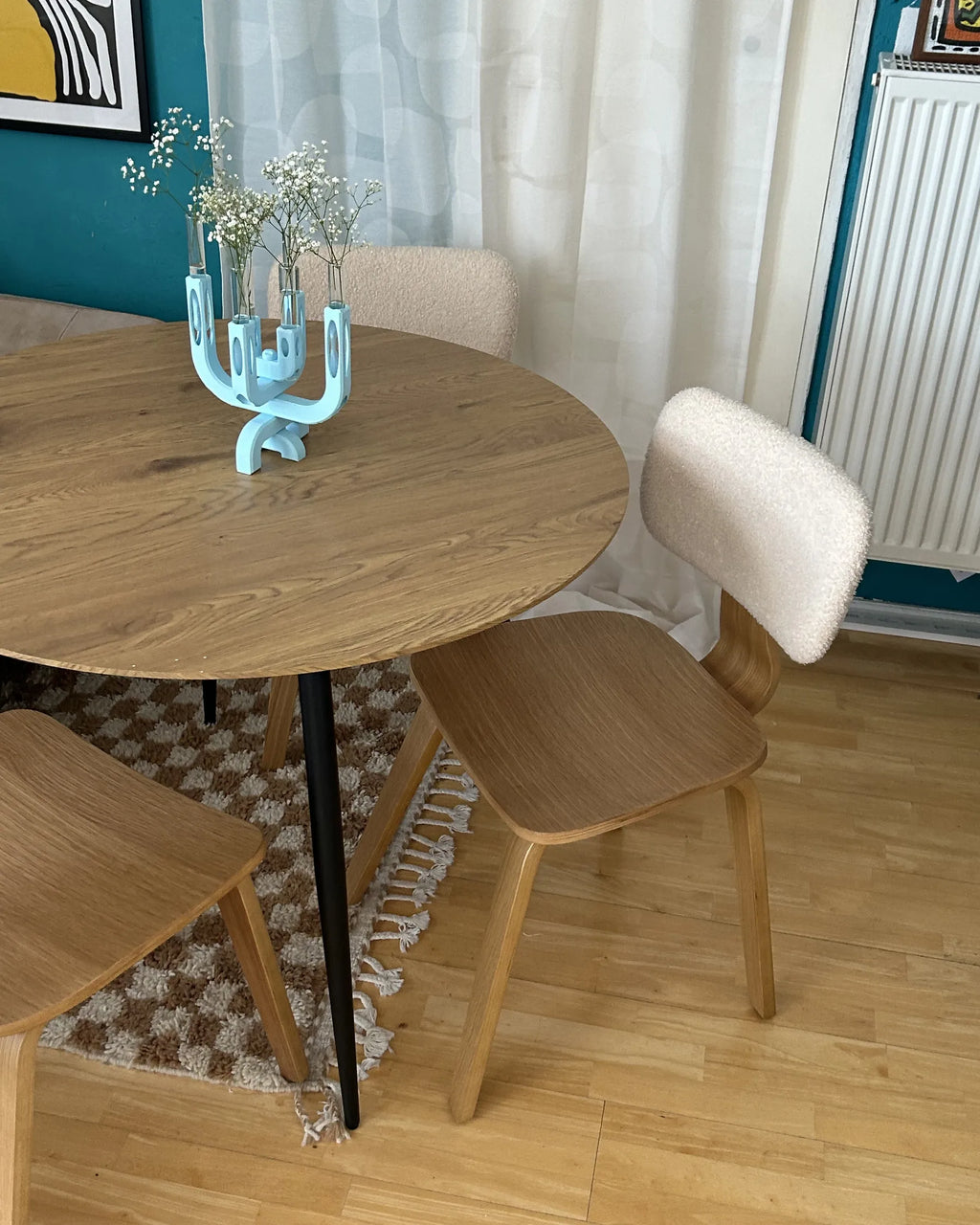 Set of 2 Dining Chairs LUCINDA Wood Light Brown